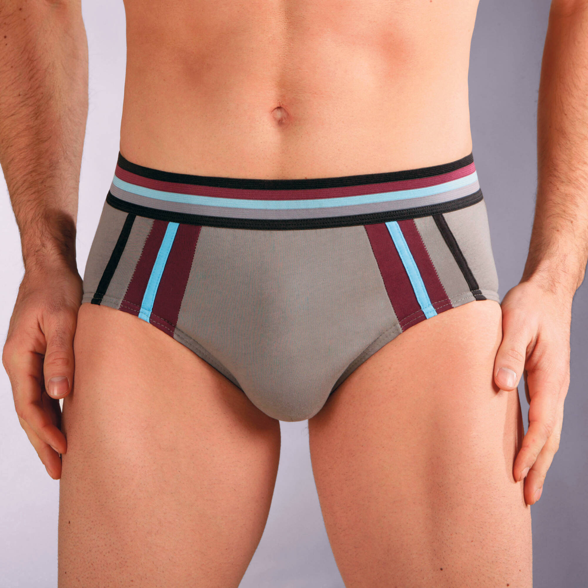 Slip fermé taille haute bandes contrastées - lot de 6