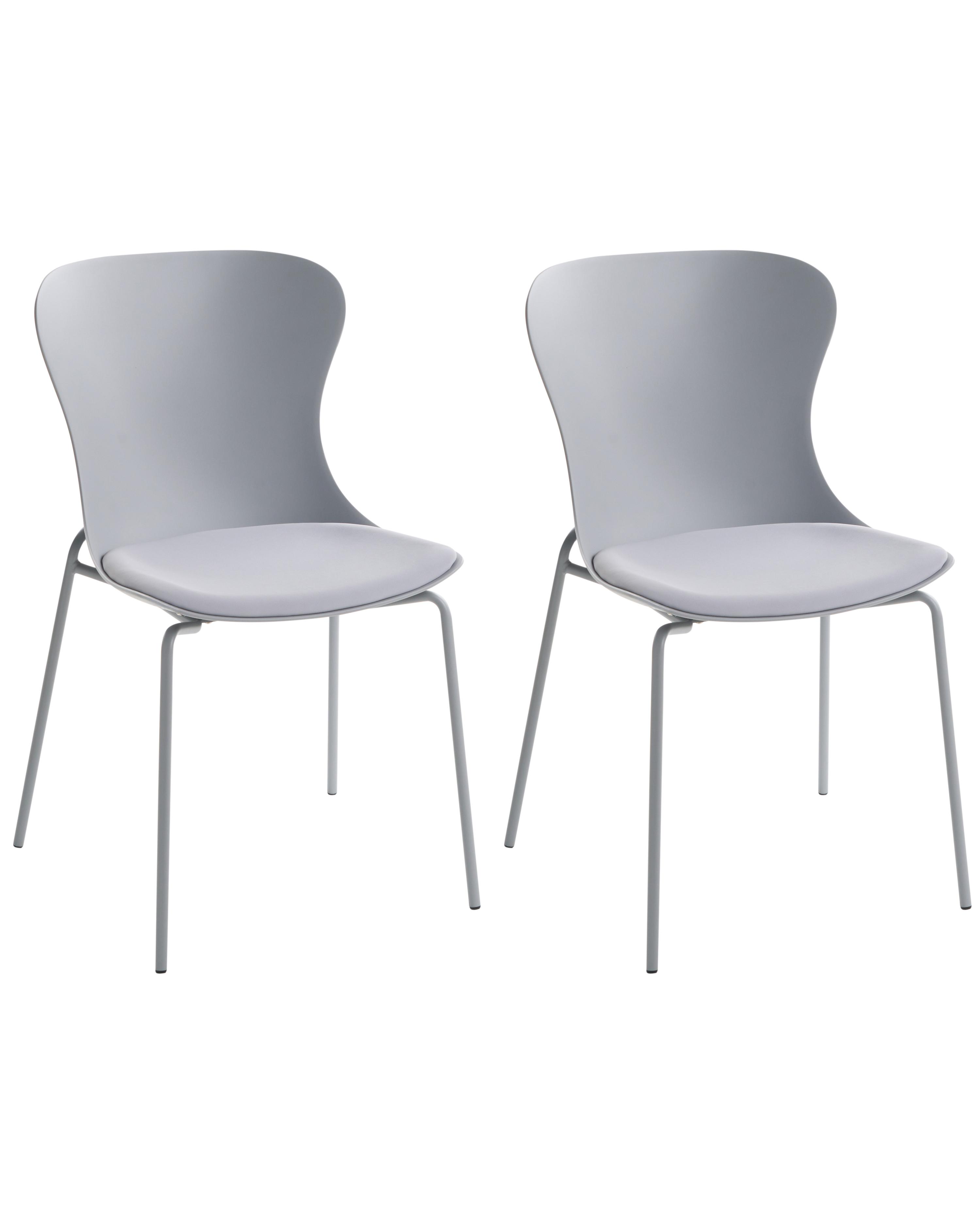 Set of 2 Dining Chairs PITSBURG Grey