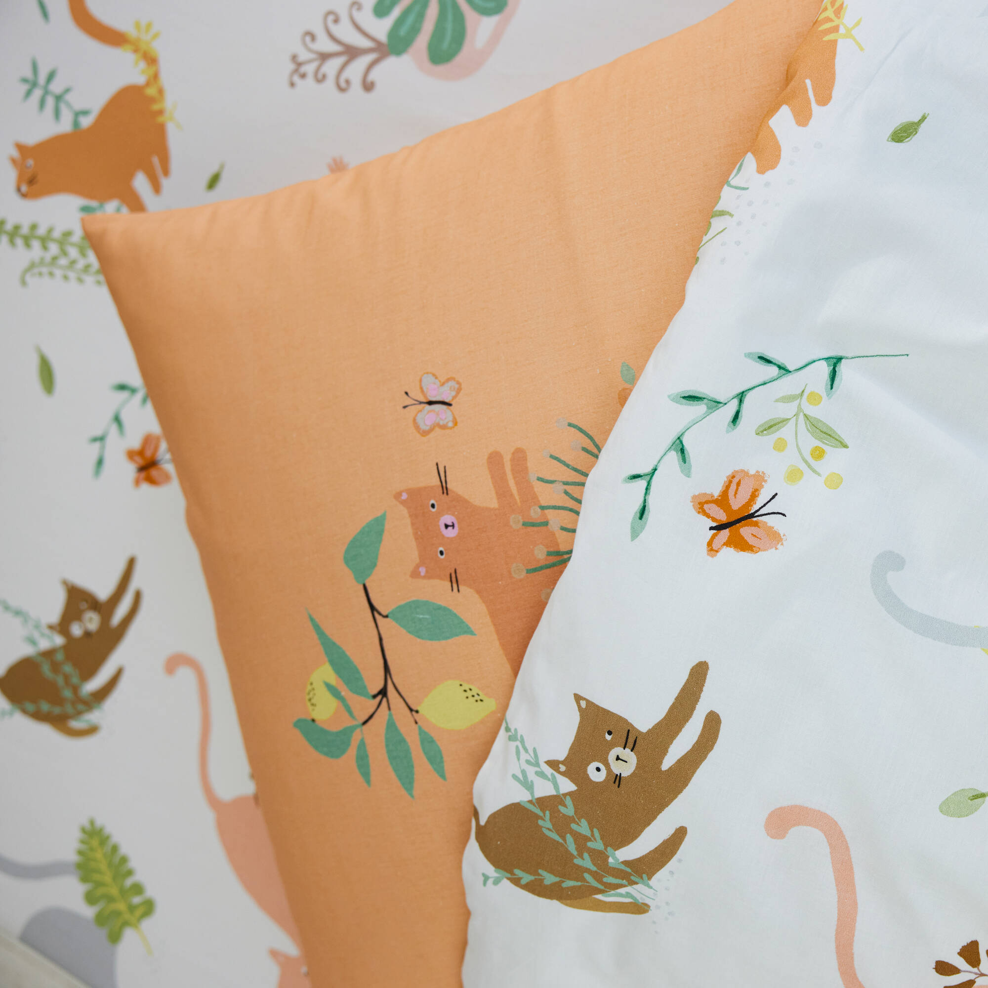 Linge de lit enfant Chafou imprimé chats - coton