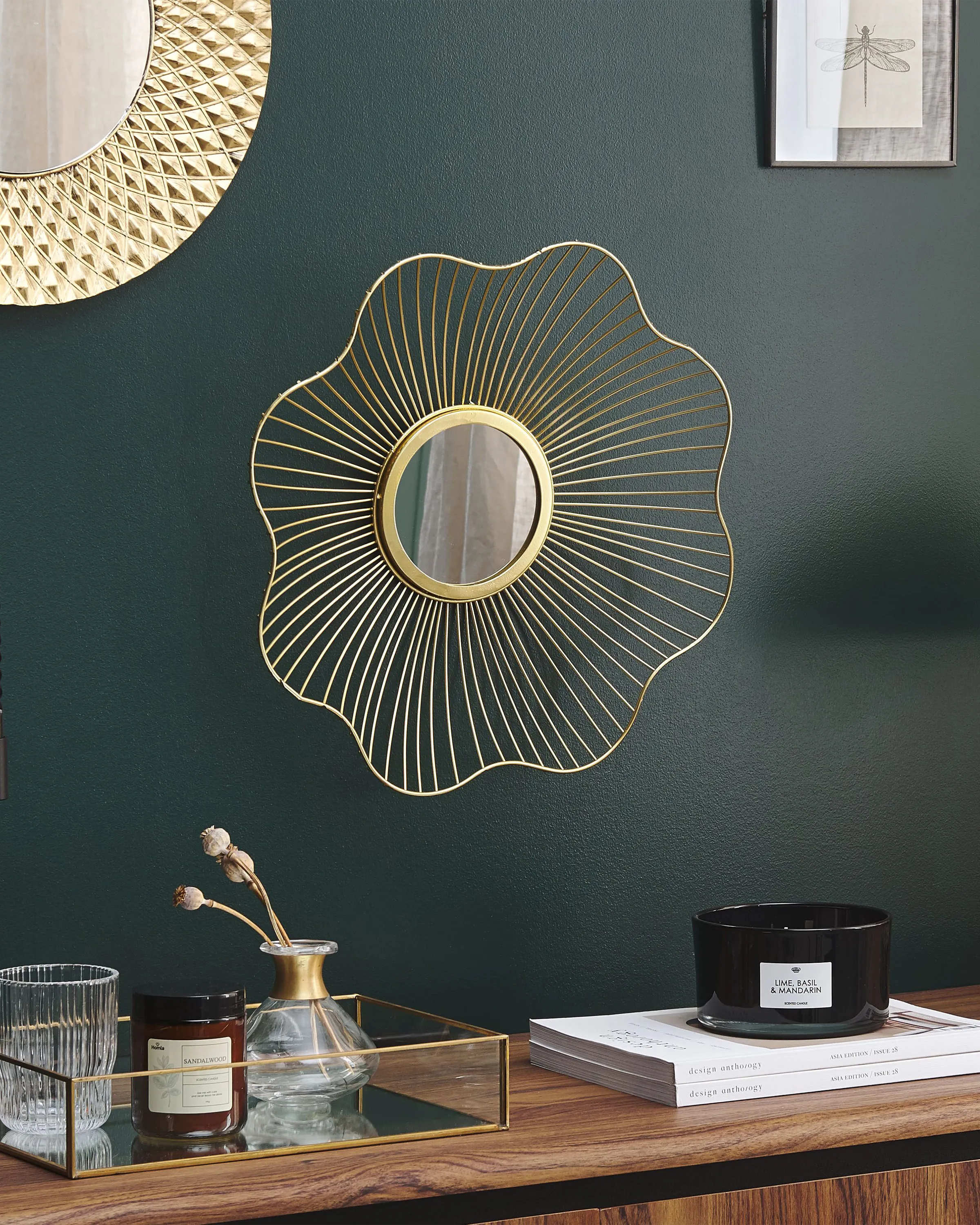 Wall Mirror SENS 40 cm 40 cm Metal Gold