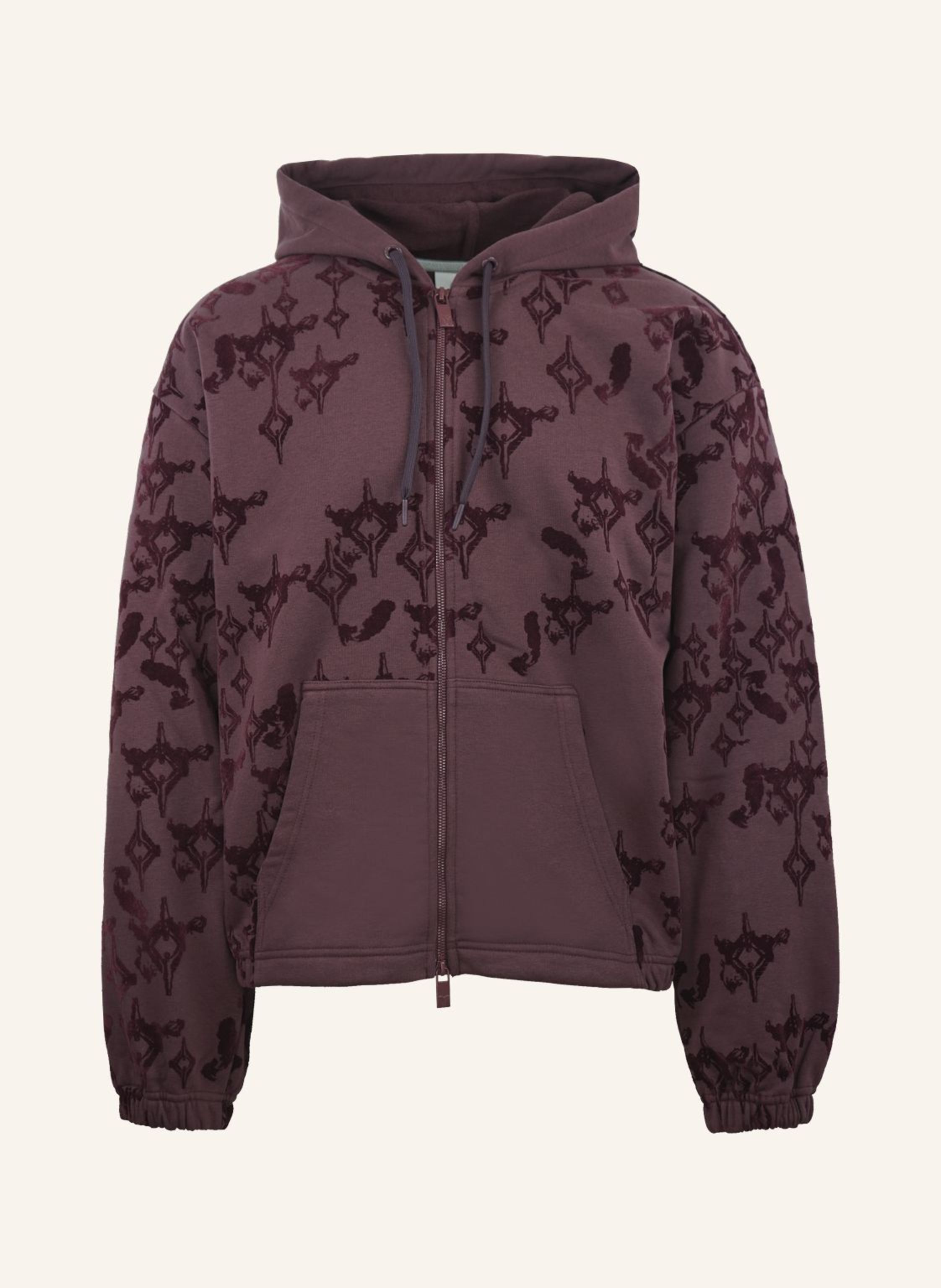 CARLO COLUCCI Kapuzensweatjacke mit Flockprint - Soft Impact FLENGER