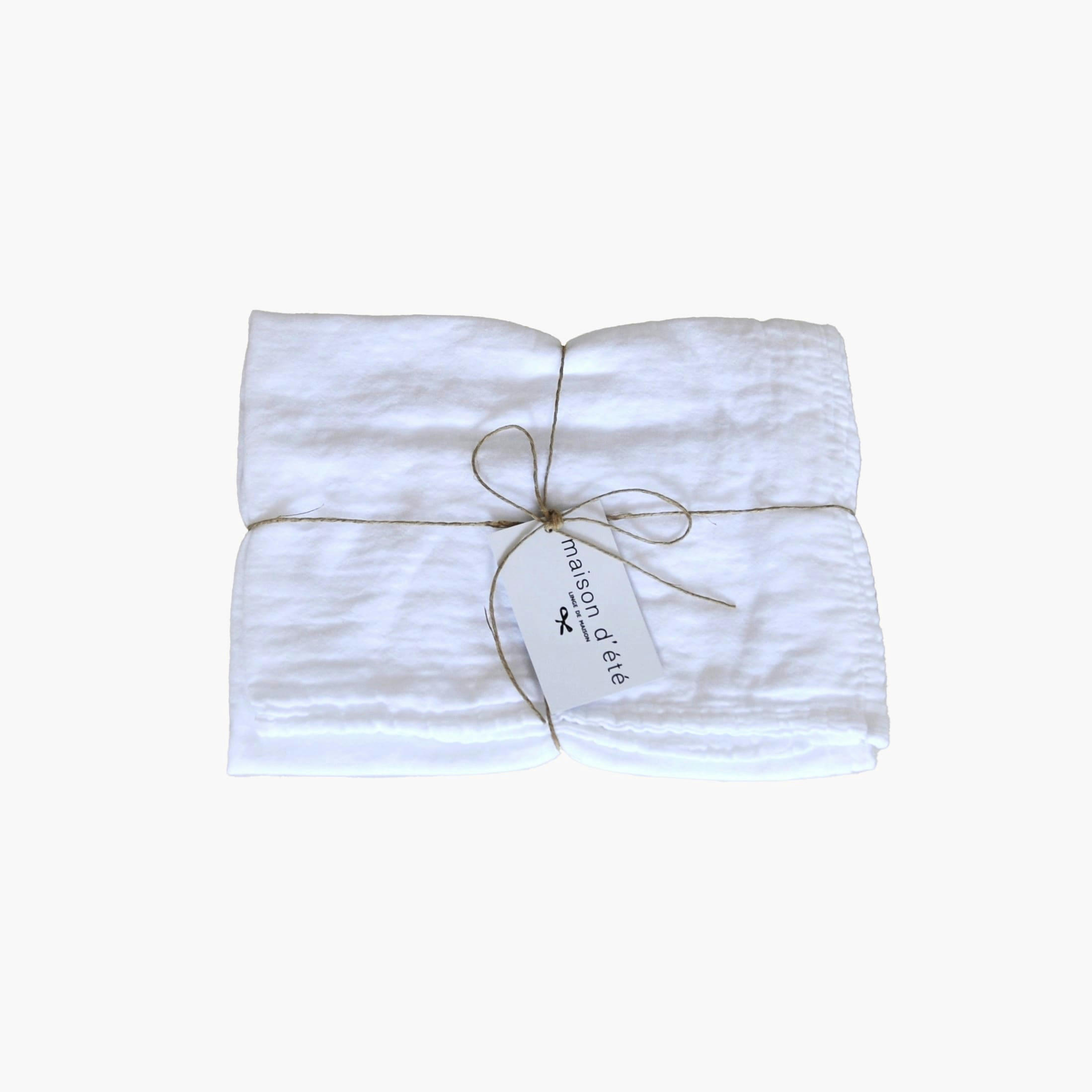 GAZE DE COTON - Serviette de table gaze de coton blanc 45X45 CM
