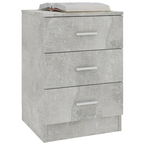 NNEVL Bedside Cabinets 2 pcs Concrete Grey 38x35x56 cm Chipboard