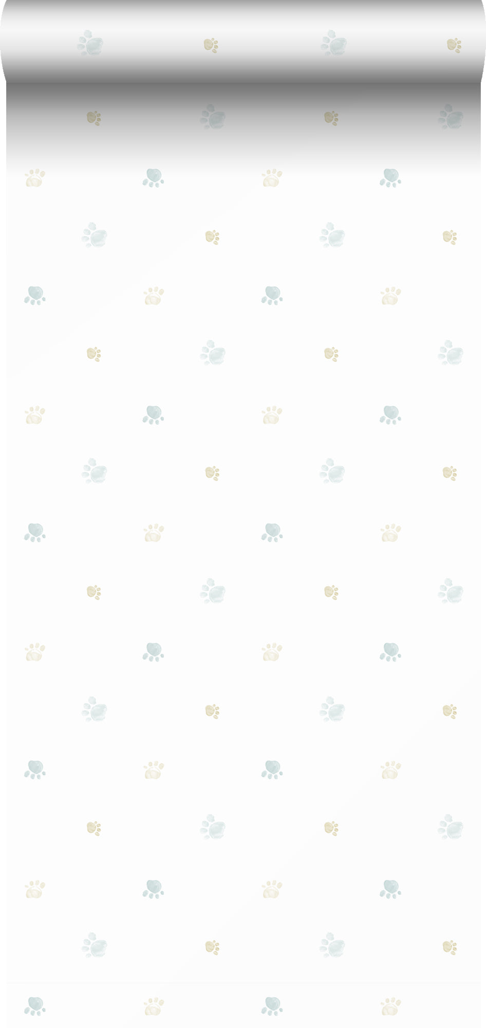 Sanders & Sanders behang pootafdrukken blauw, geel en wit - 53 cm x 10 m - 640584