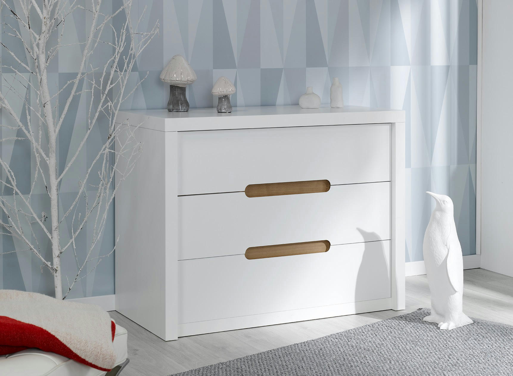 ANGEL - Commode enfant 3 tiroirs Blanc
