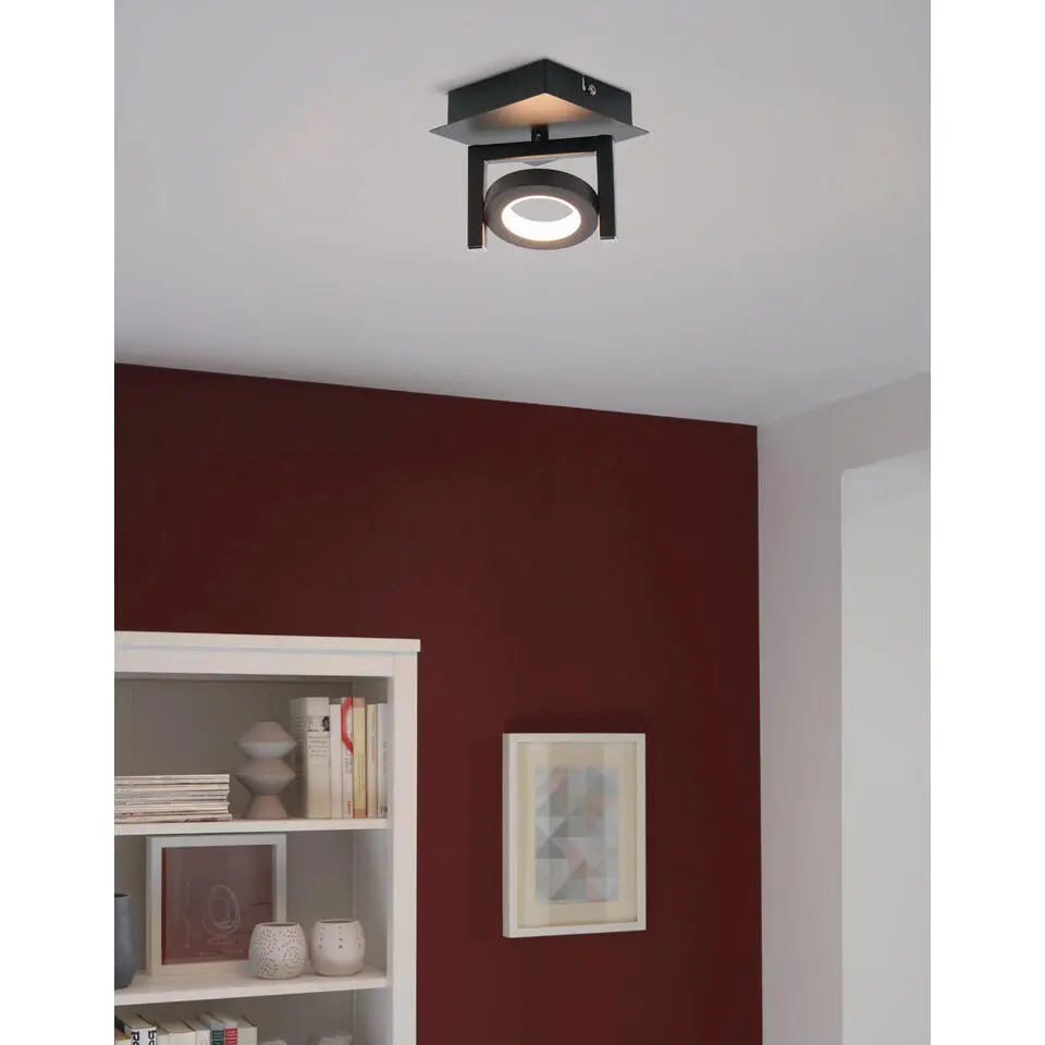 EGLO Trastanello Opbouwspot - LED - 1 lichts - Zwart
