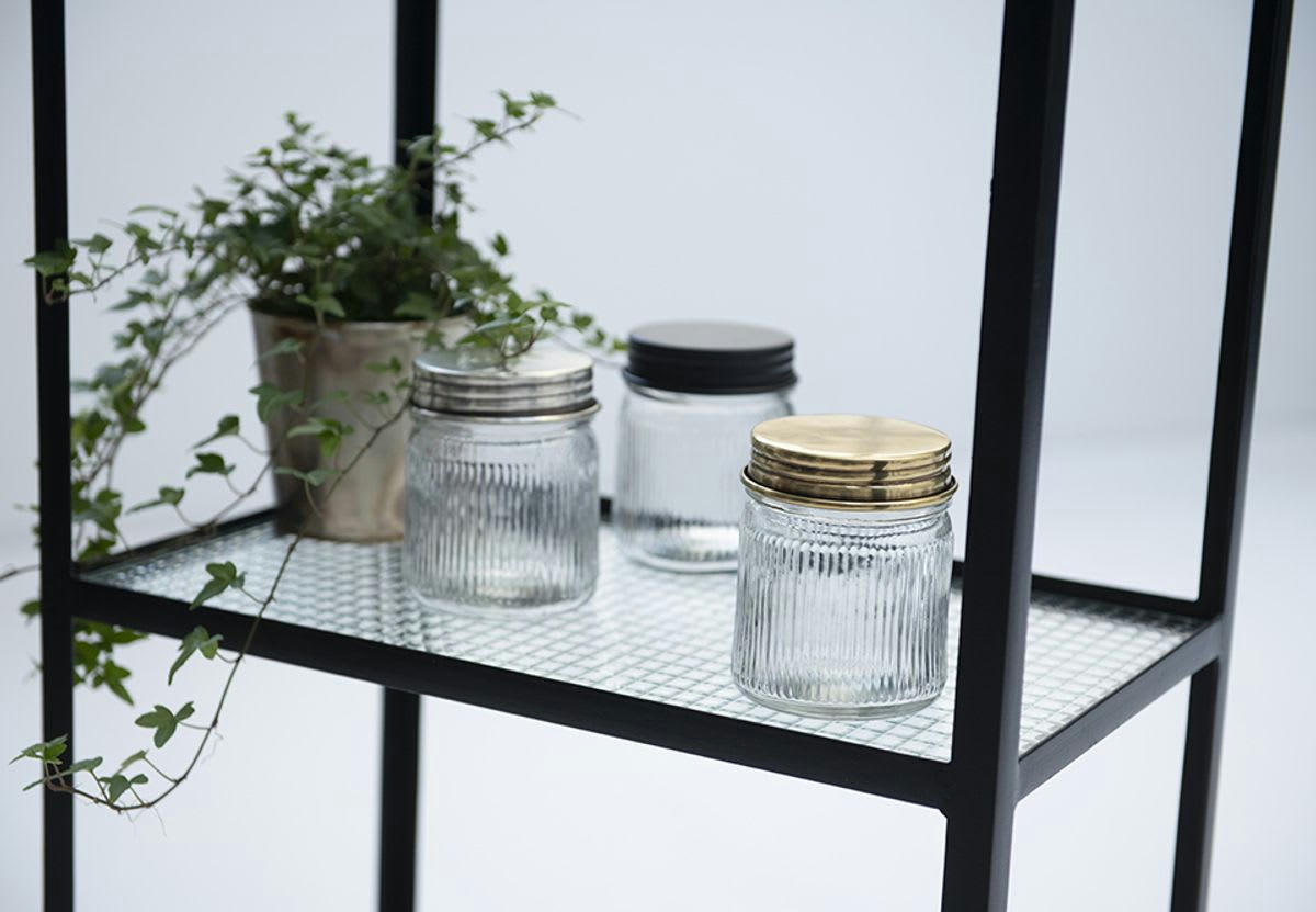 CHAUMONT - Set de 2 bocaux en verre et laiton