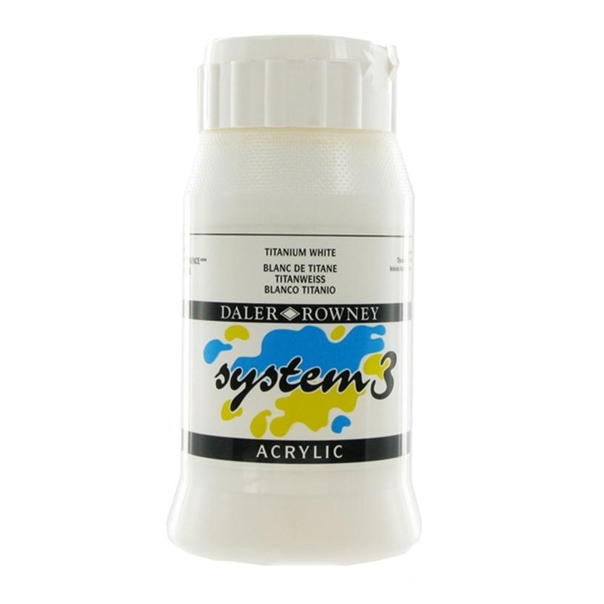 Daler-Rowney System 3 Titanium White Acrylic Paint 500ml