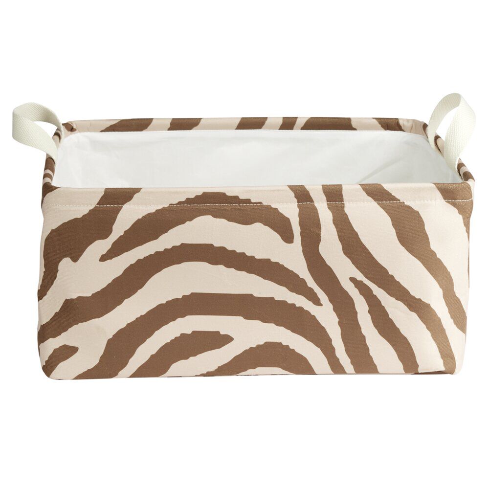 Panière de rangement souple motif animal 40x32xH20cm (2 modèles zèbre ou léopard)