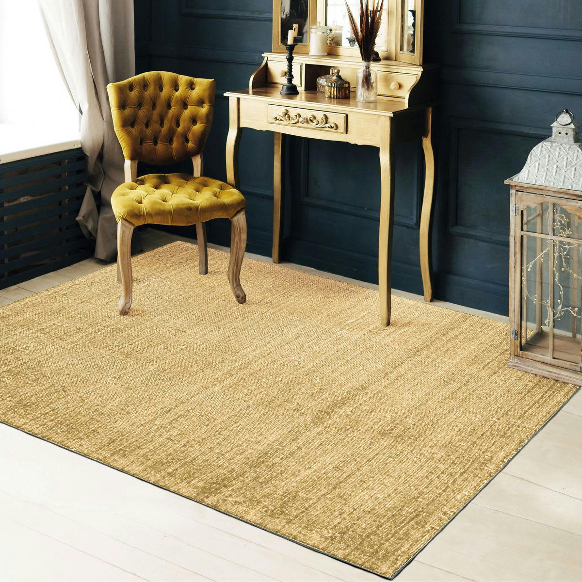 NUDE - Tapis en laine et coton ocre 120x170