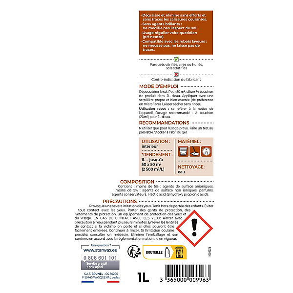 Nettoyant concentré parquets et sols stratifiés 1L