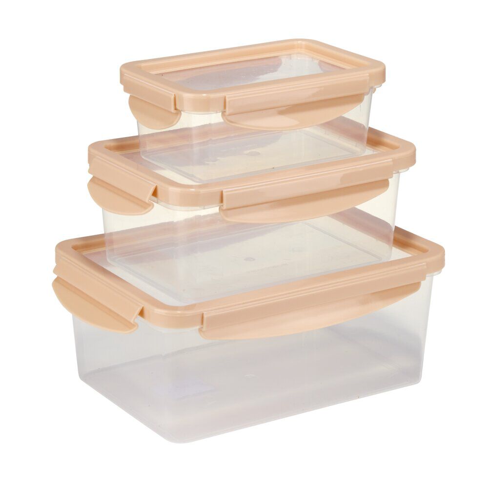 BoÎte alimentaire x3 plastique et silicone 500/1200/2200ml (2 modèles rose ou vert)