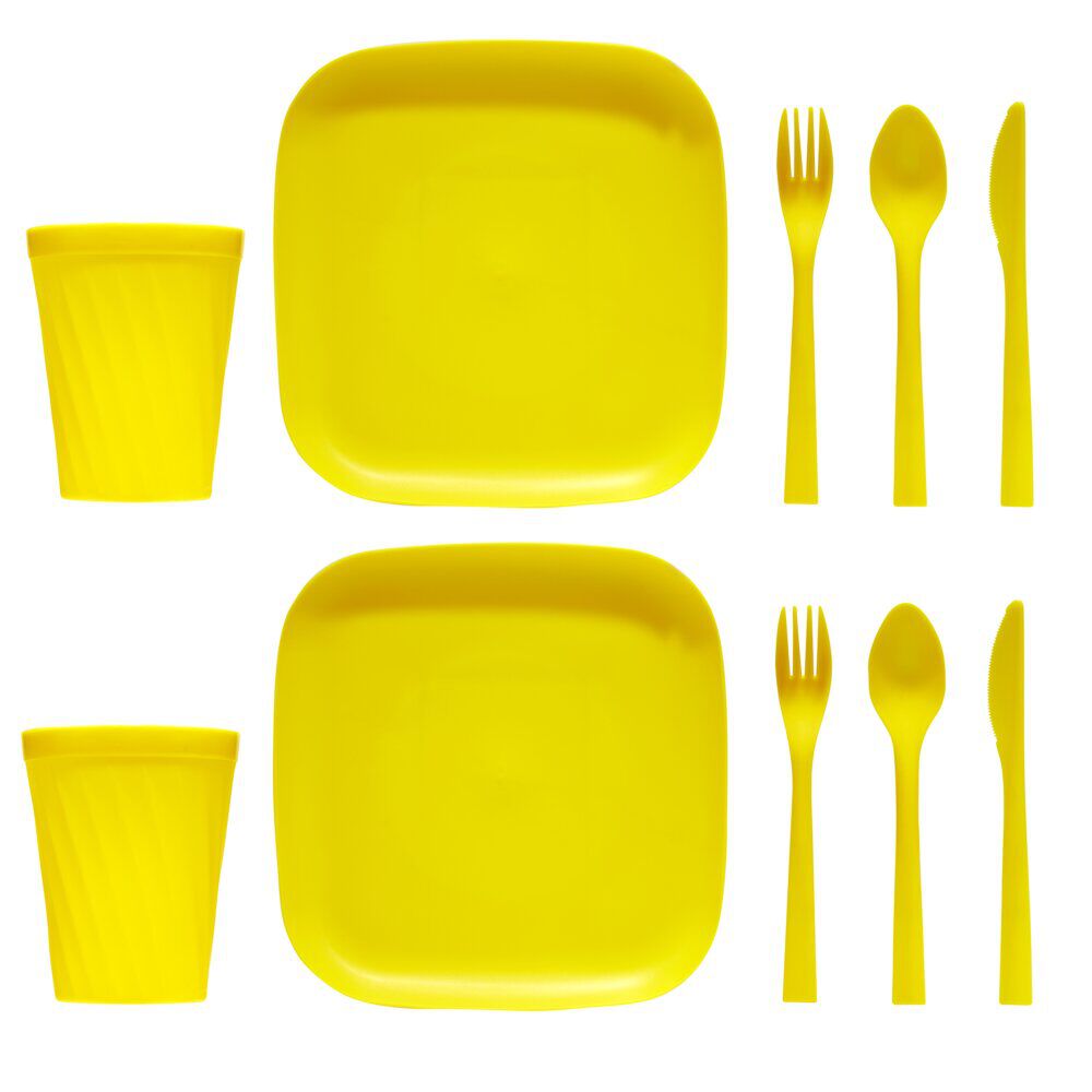 Set pique-nique pour 2 personnes en plastique 10 pièces (3 modèles)