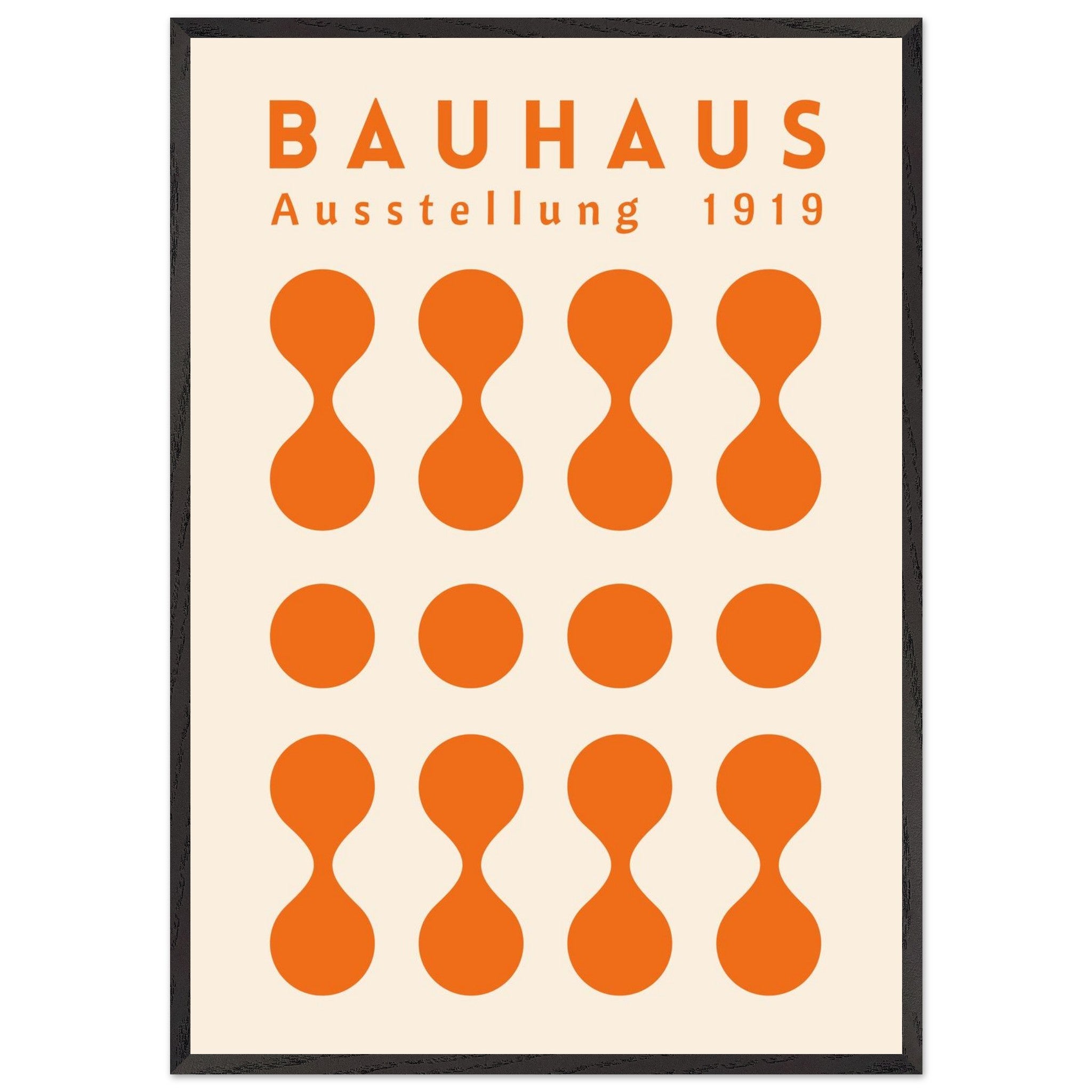 Artfulprints Poster met Lijst Bauhaus - Ausstellung orange  - 70x100 cm - Oranje