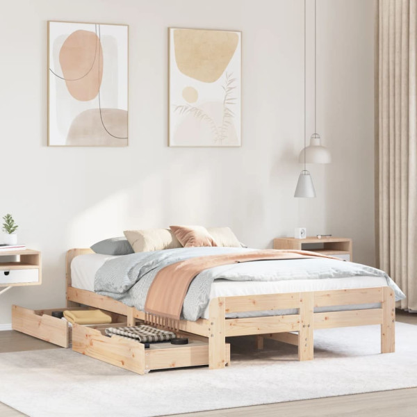 Łóżko Drewniane Rama Łóżka Sofa Brązowe Do Sypialni Pokoju 120x190 cm