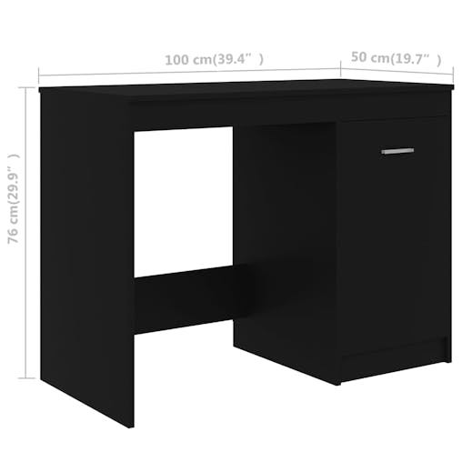 NNEVL Desk Black 100x50x76 cm Chipboard