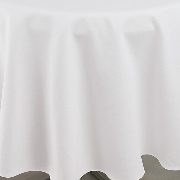 Nappe déperlante anti-taches- Effet lin pour table ronde (160x160 cm - Blanc)