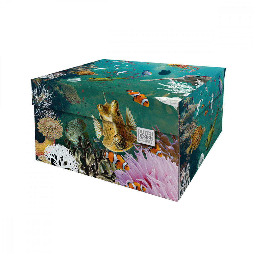PAISLEY - Boite de rangement carton multicolore 39,5x32x21cm