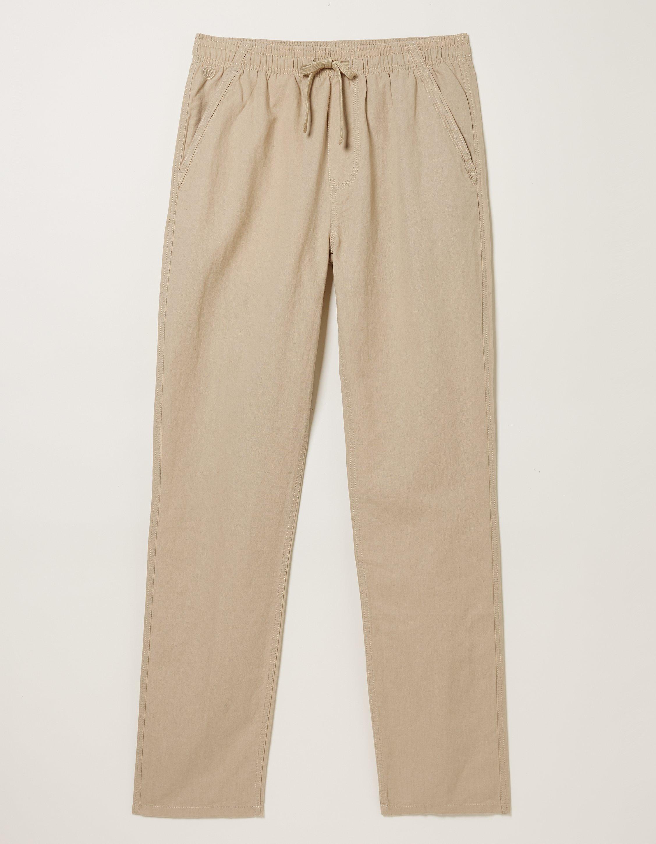 Straight Cotton Linen Trousers