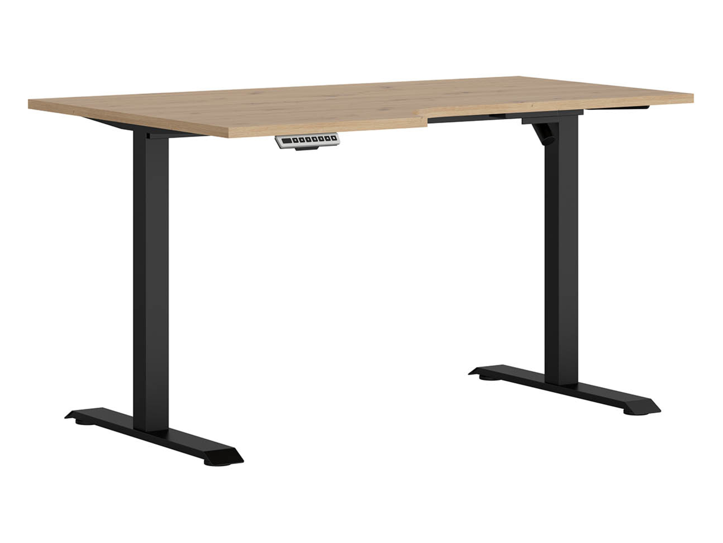 Biurko narożne z elektryczną regulacją Space Office 140 cm lewe dąb artisan