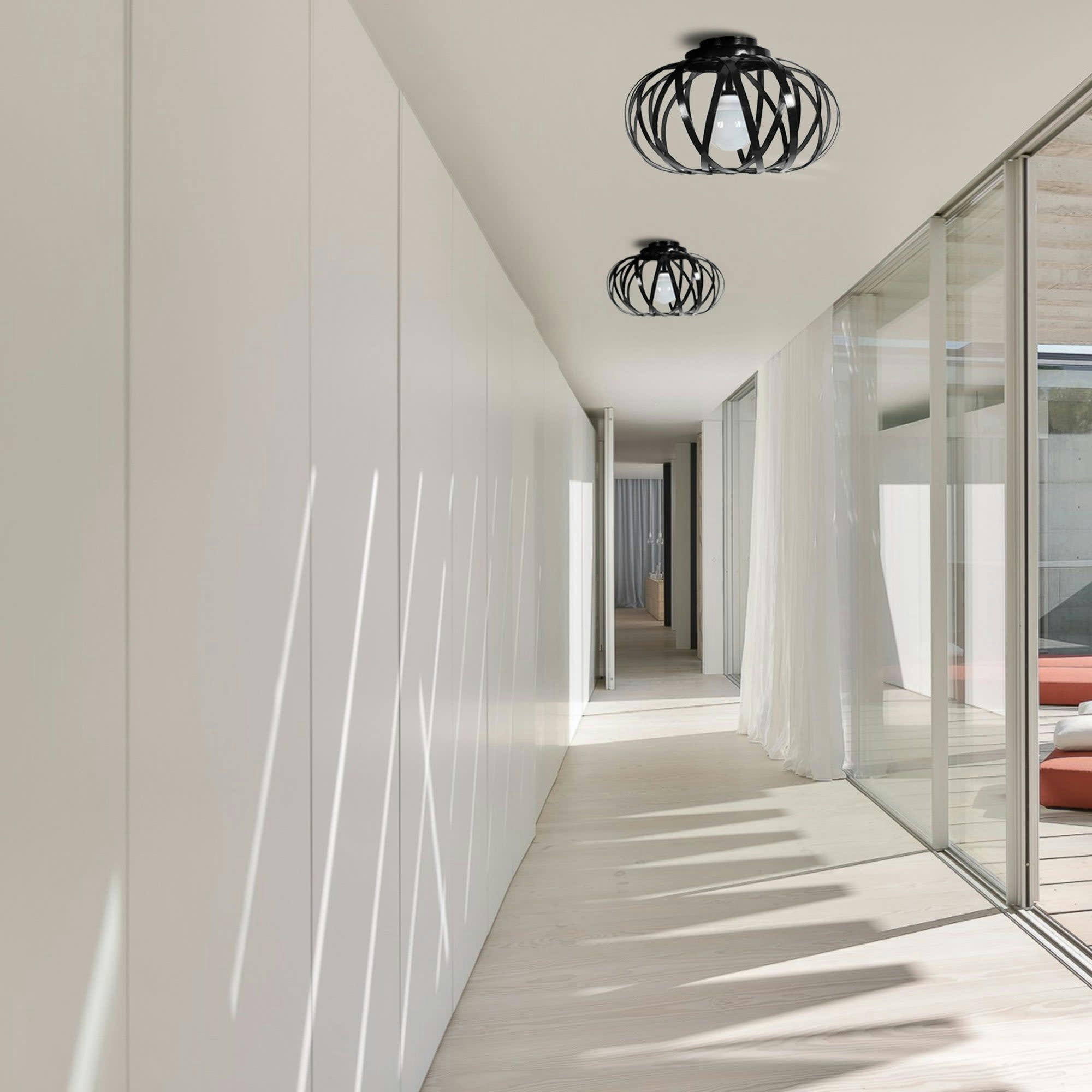 CITROUILLE - Plafonnier métal noir