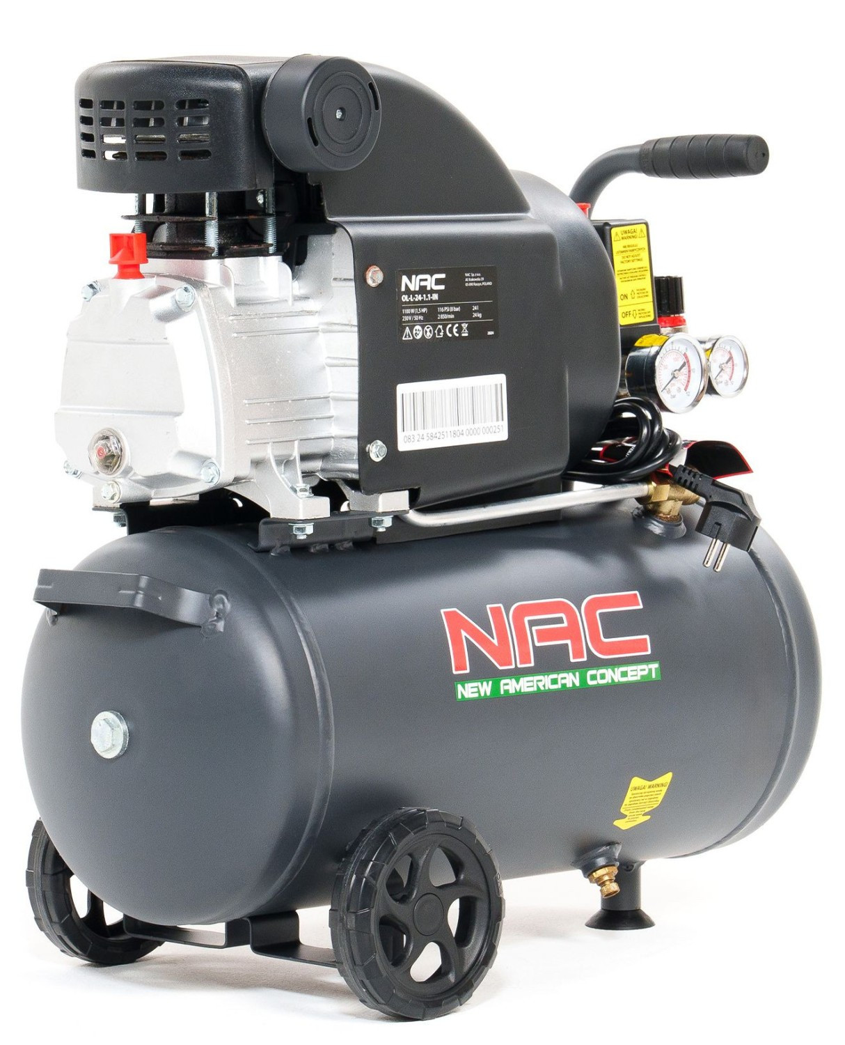 Kompresor olejowy NAC OL-L-24-1.1-IN 1100W 1szt.