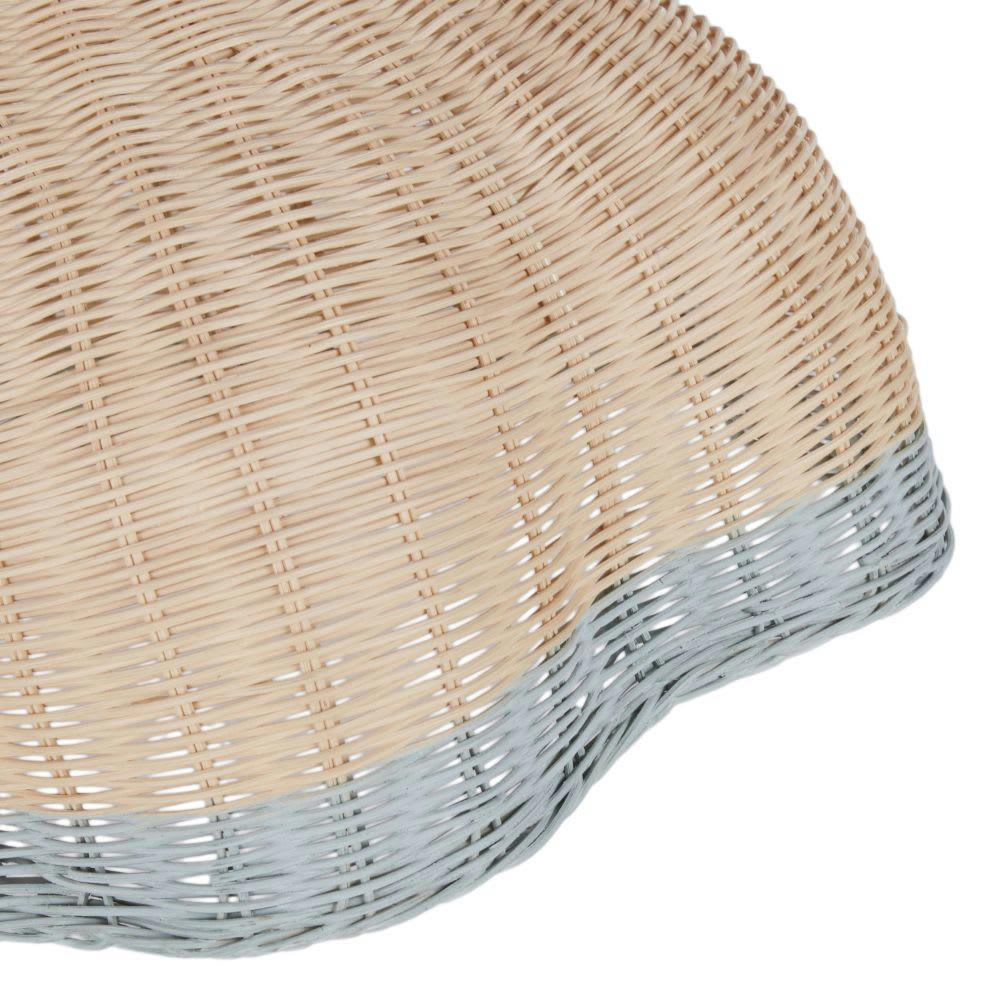 OULANKA - Suspension en rotin avec liseré vert