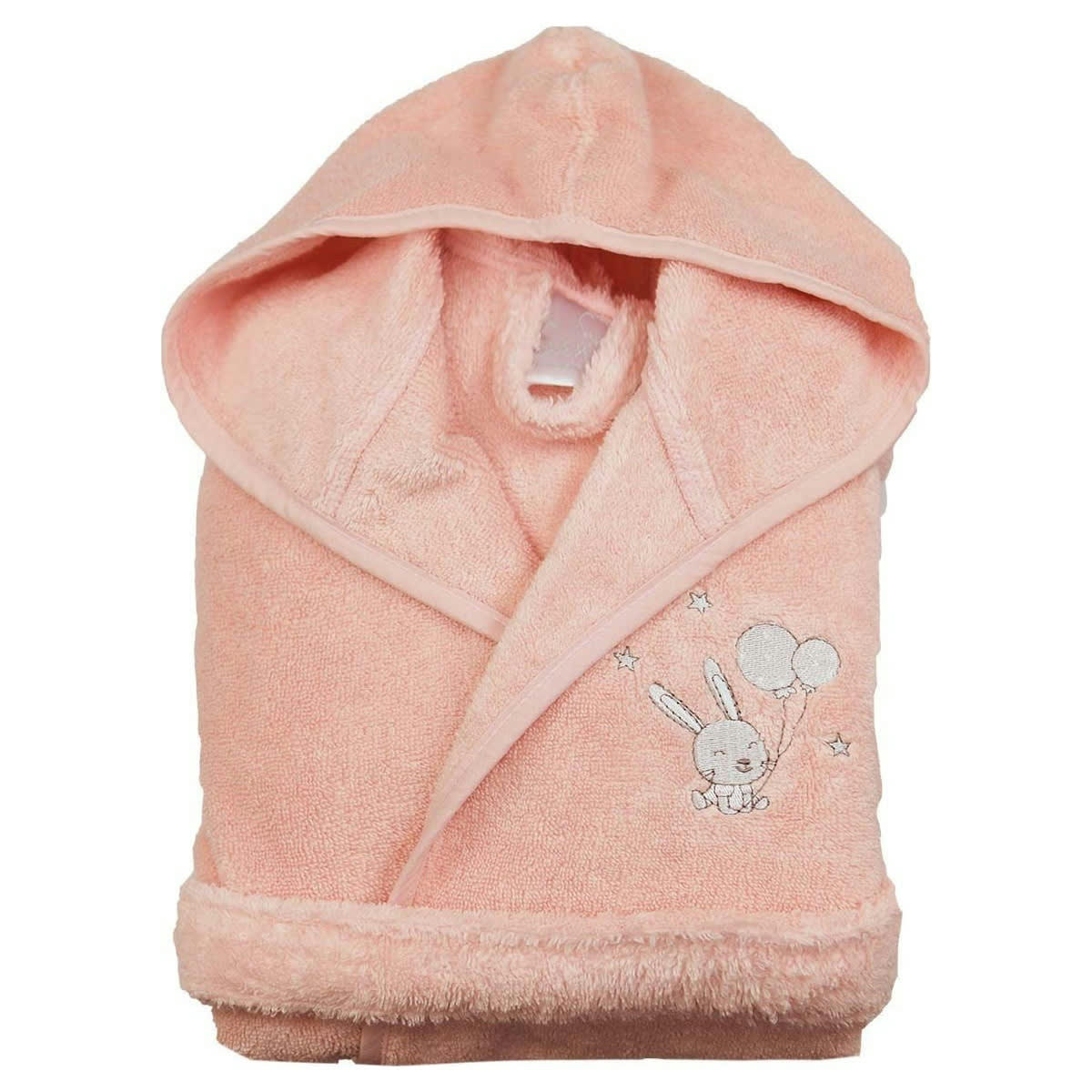 BABY SOFT LAPIN - Peignoir enfant en coton peigné zéro twist  poudre 06 ans