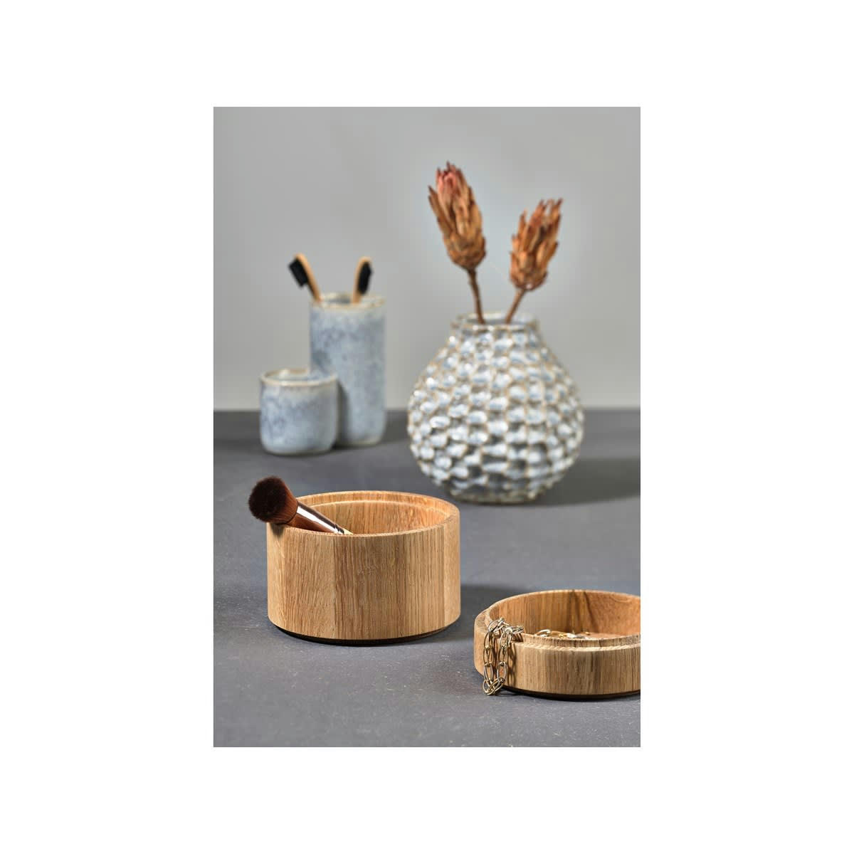 LIVING - Boite de rangement en chêne beige