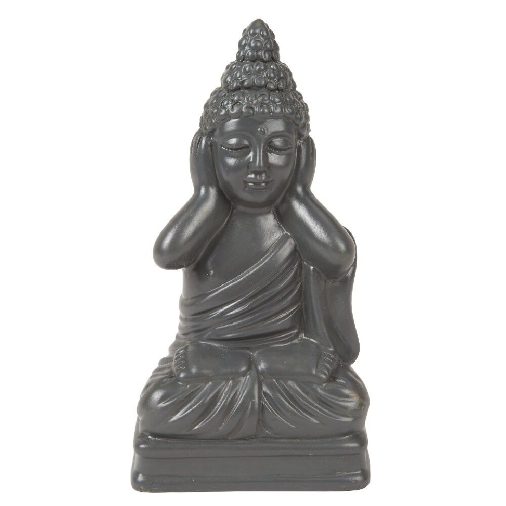 Statue Bouddha de la sagesse résine gris foncé