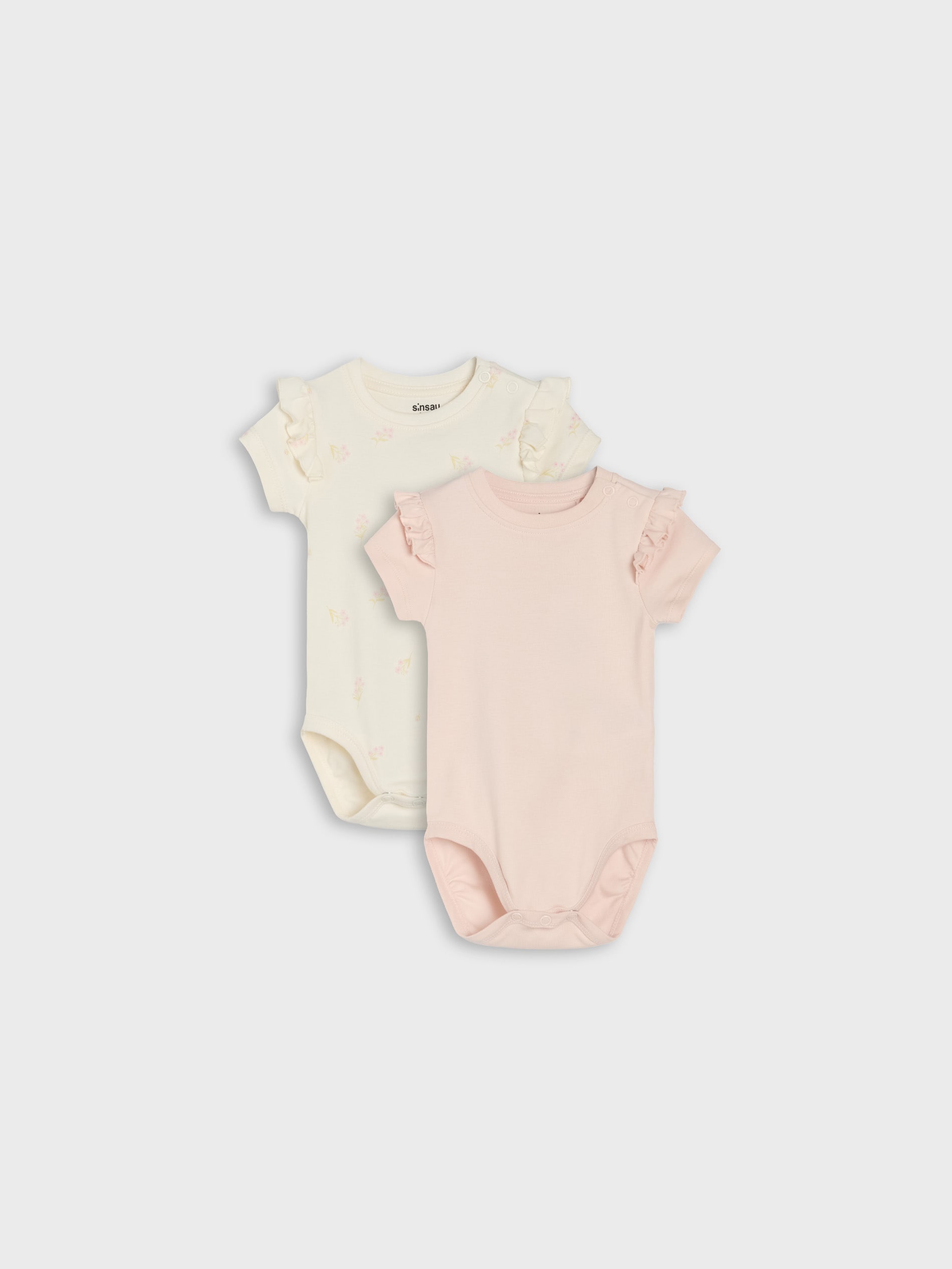 Bawełniane body z ozdobnymi falbanami 2 pack