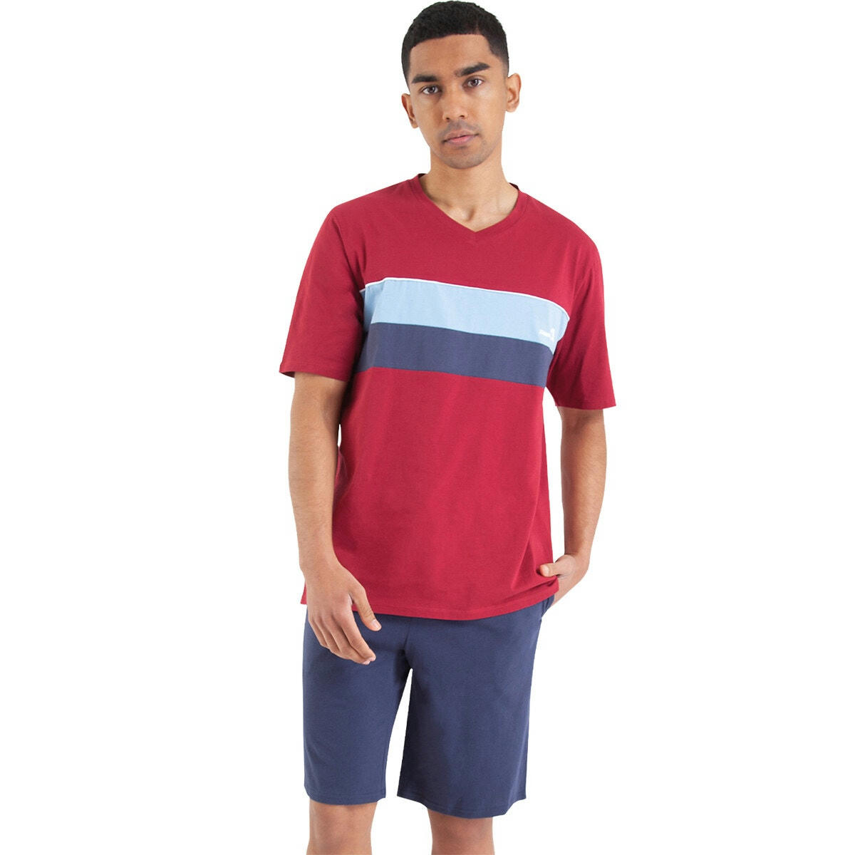 Pyjashort T-shirt col V