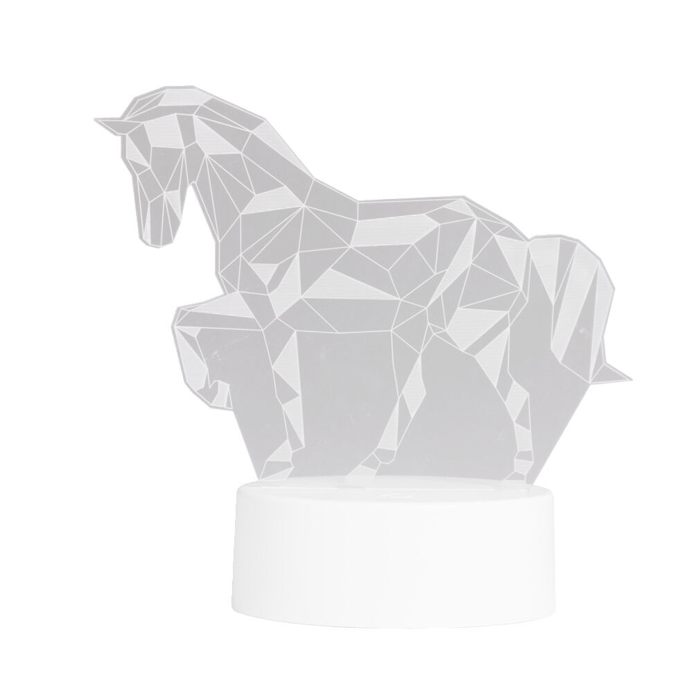 Lampe LED 3D façon origami forme cheval 16x9,8xH15,5cm