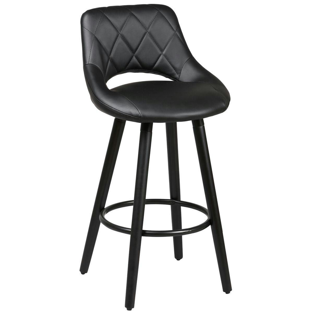 NIELS - Lot  de 2 tabourets noir