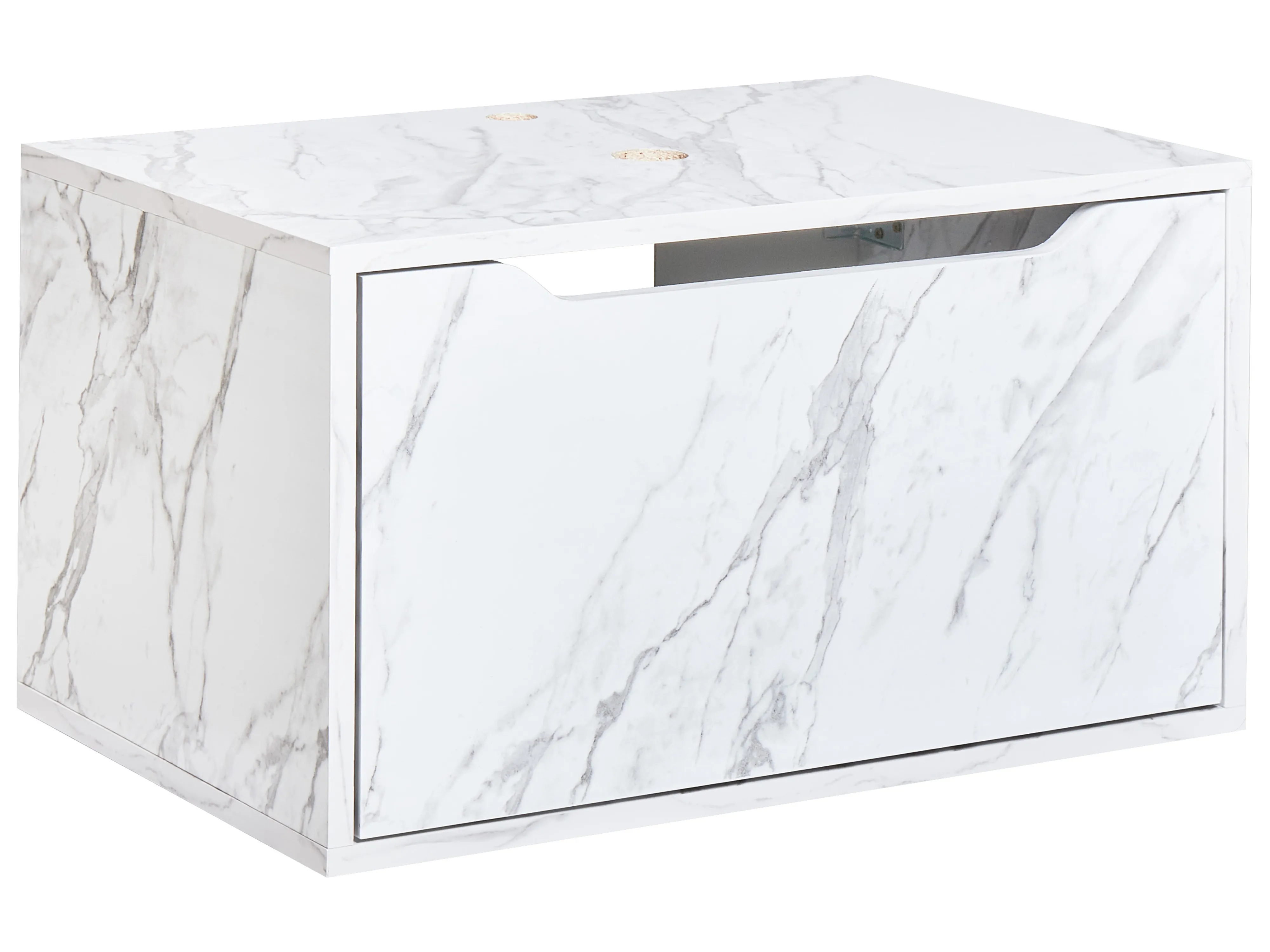 Wall Mounted Vanity Unit PETROLINA 60 cm White Marble