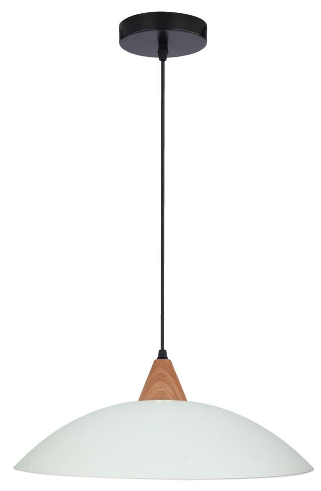 Lampa wisząca czarno-biała-jasne drewno OTRIKS 1xE27x60W Candellux