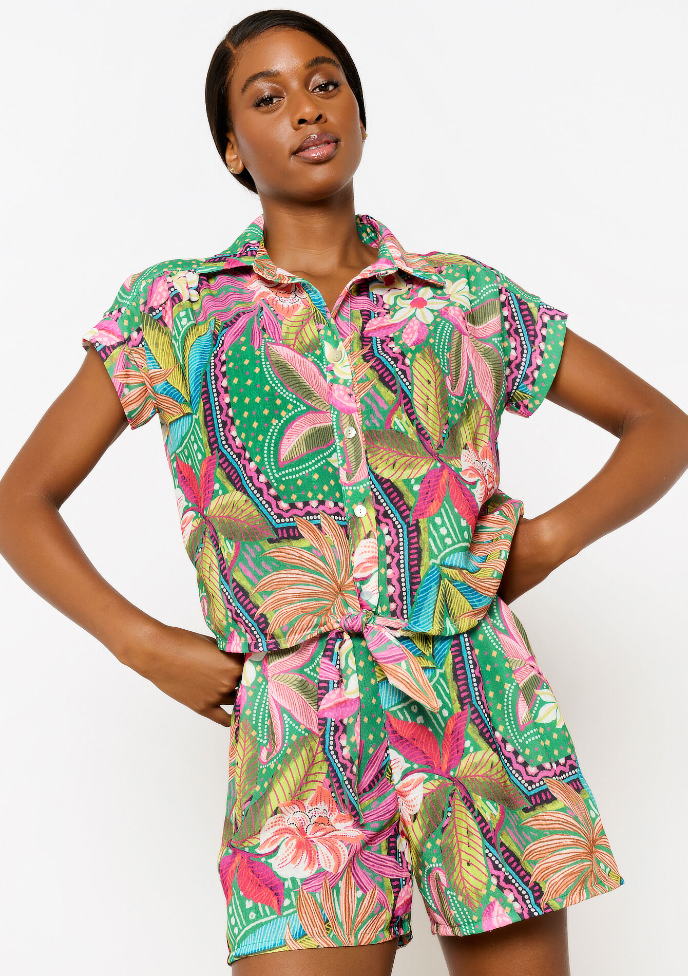 Hemd met tropische print