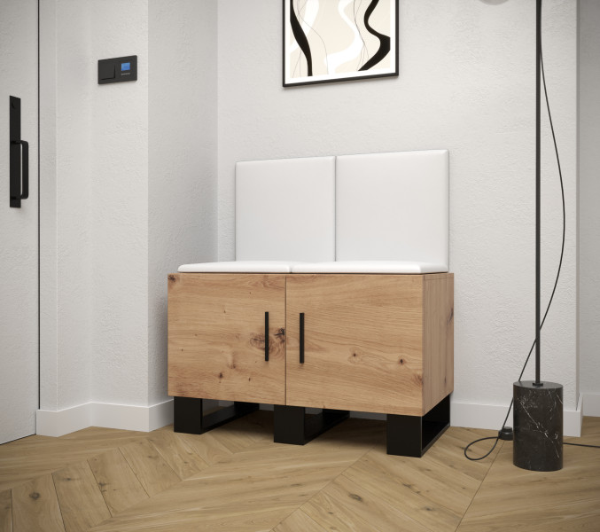 Garderoba do przedpokoju ARTIN 19 artisan   ekoskóra biała