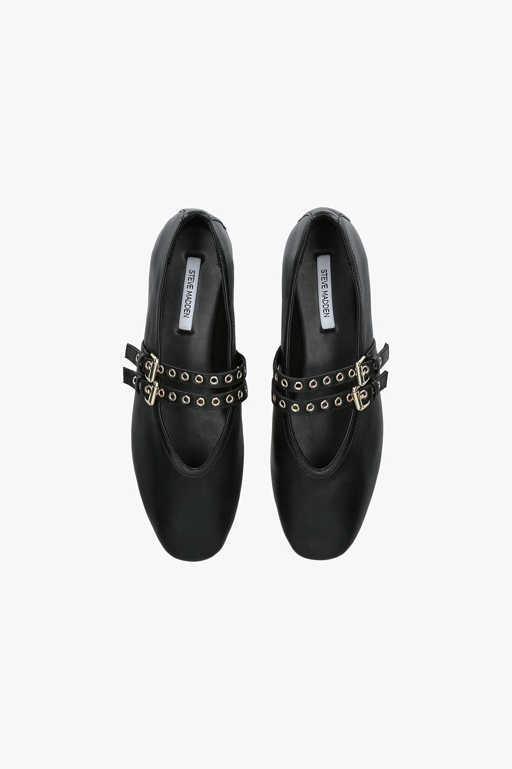STEVE MADDEN Lydia Black' Leather Flats