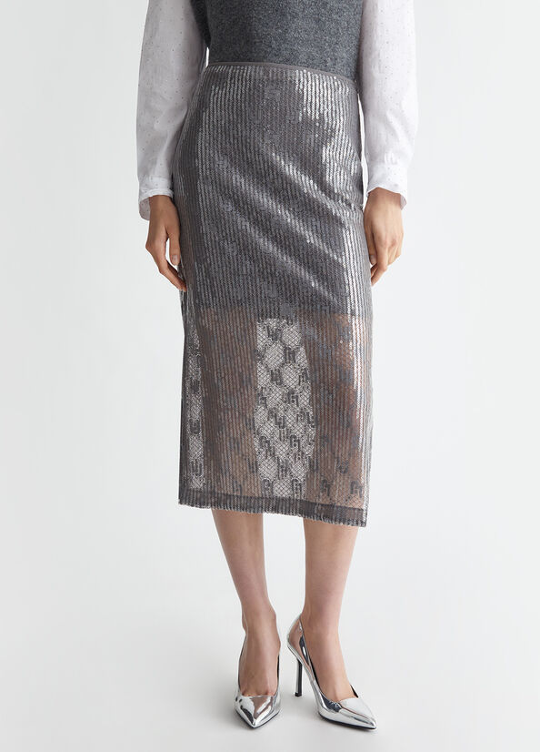 Gonna in pizzo con paillettes