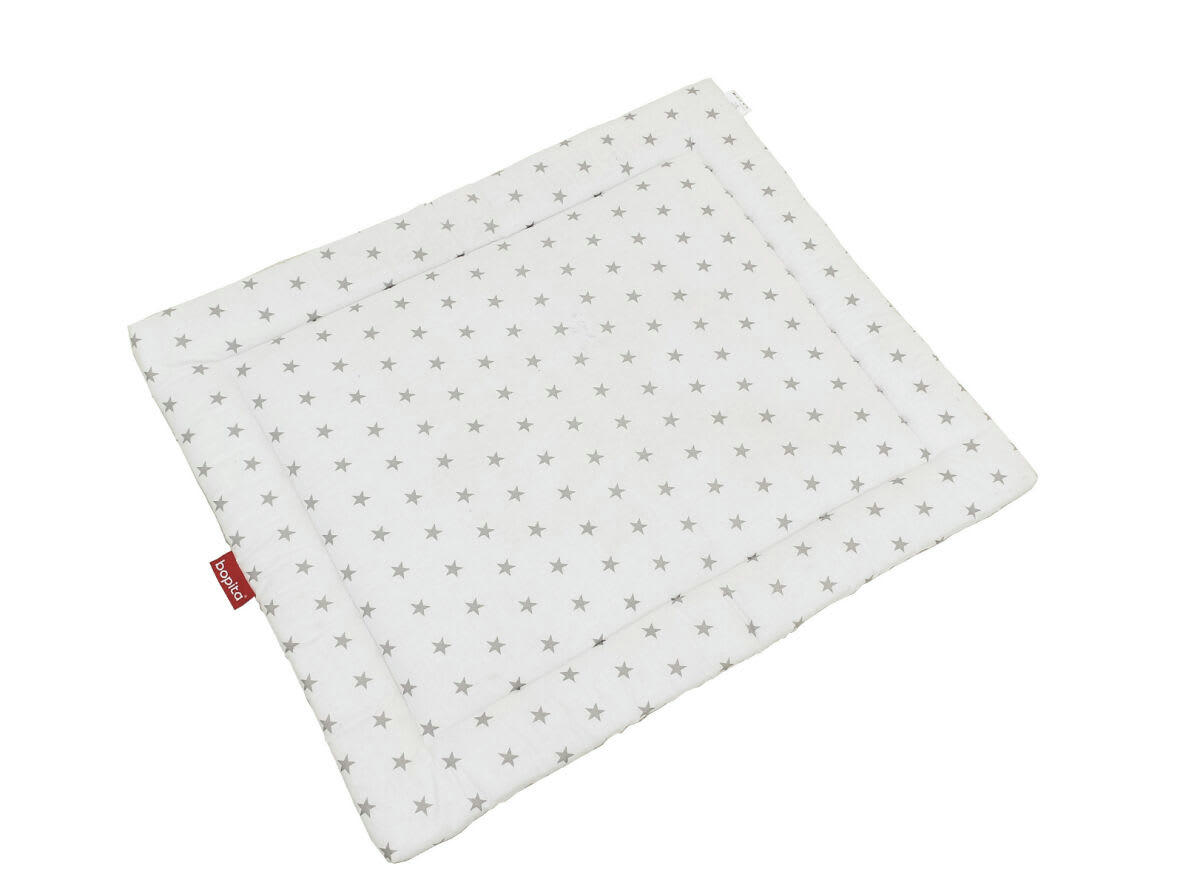 JOUET ÉVEIL - Tapis de parc avec etoiles gris et blanc