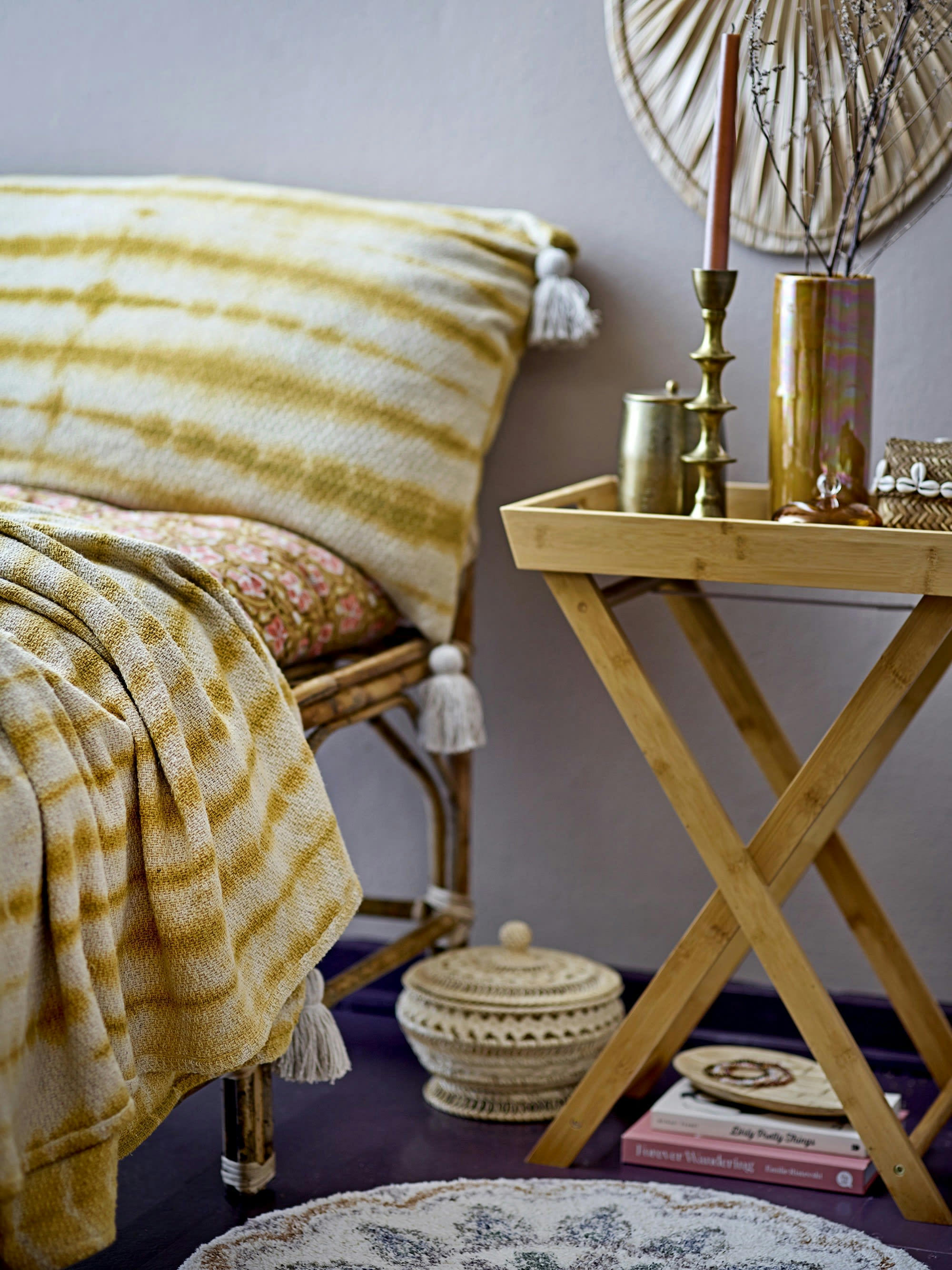 DECIA - Couvre-lit en coton recyclé jaune