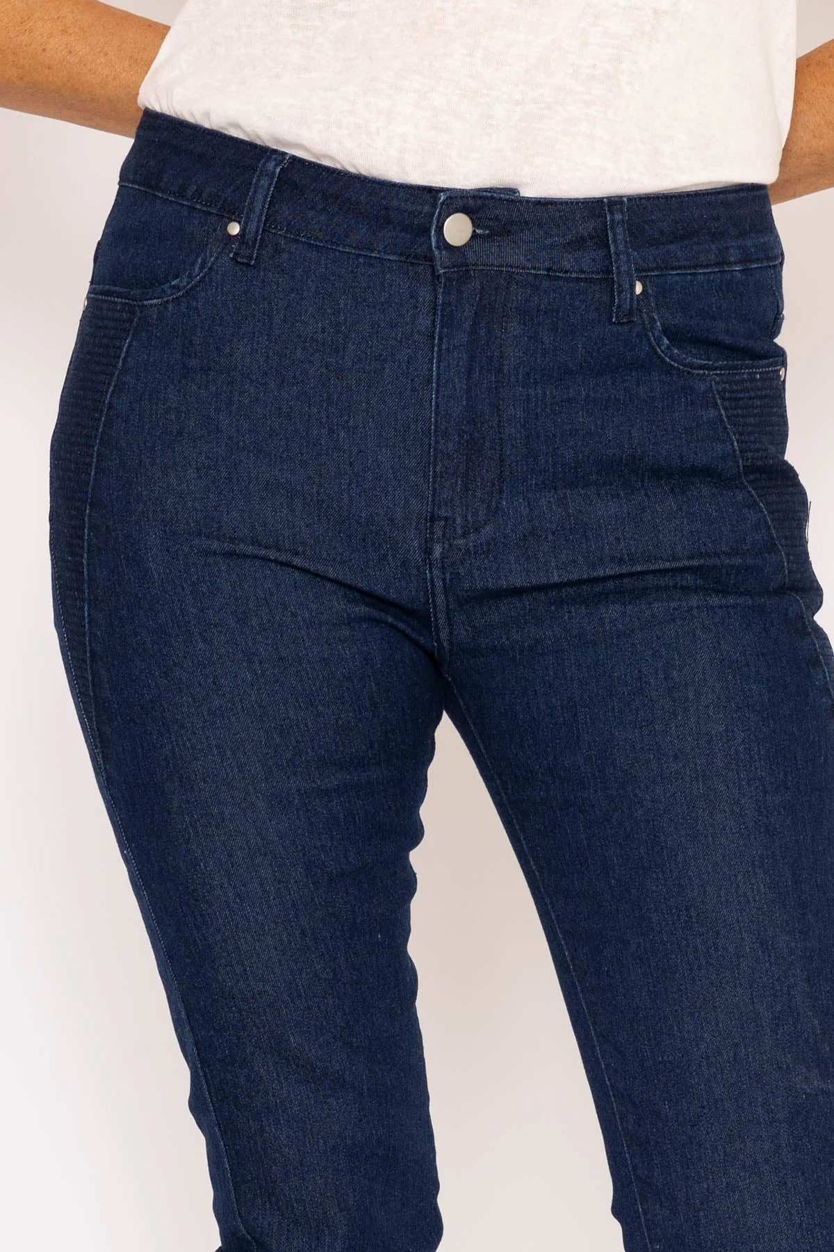 Denim Jeans with Stitch Detail in Navy