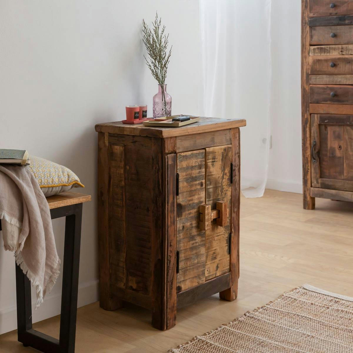 VICKY - Meuble de rangement en bois marron 40 cm