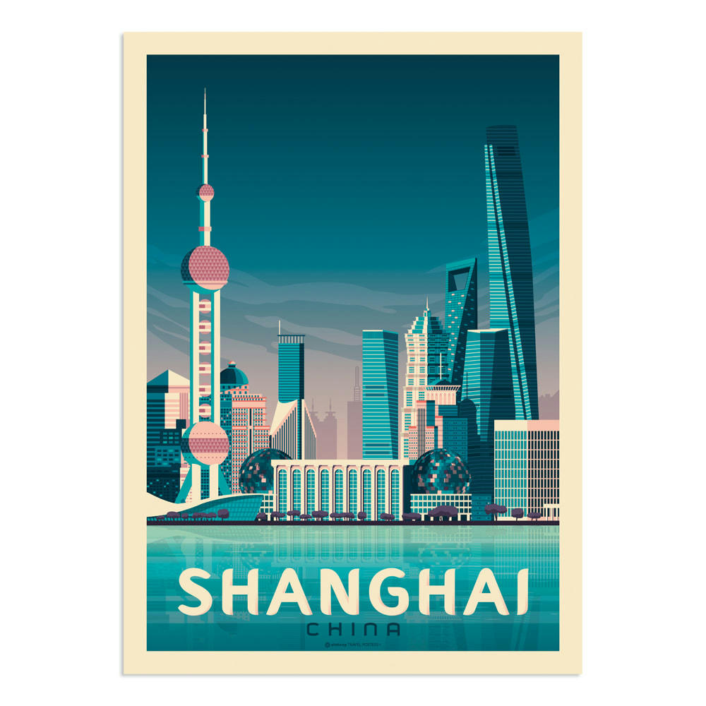 - Affiche Shanghai  30x40 cm
