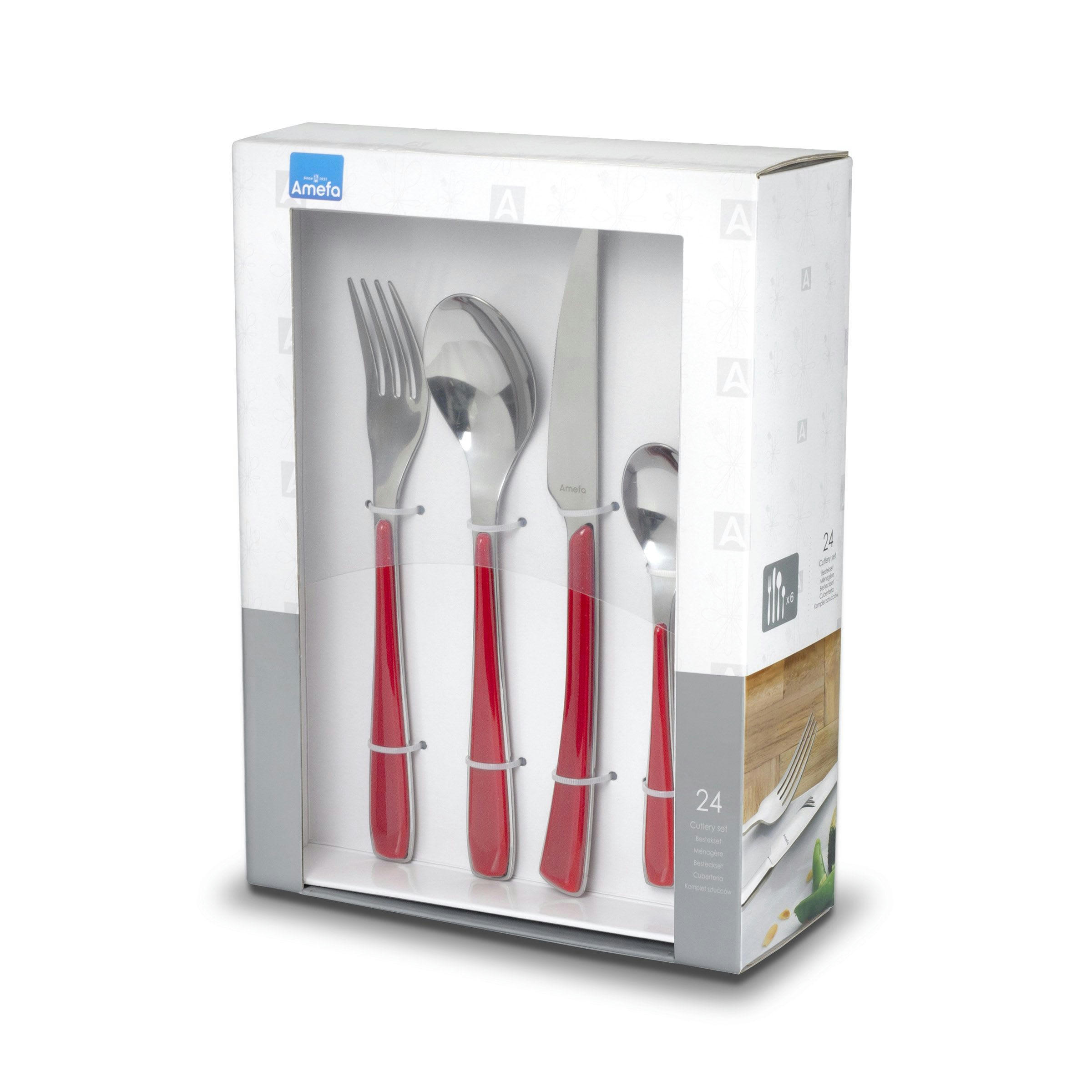 ALIZÉ ROUGE - Ménagère 24 couverts en  Rouge