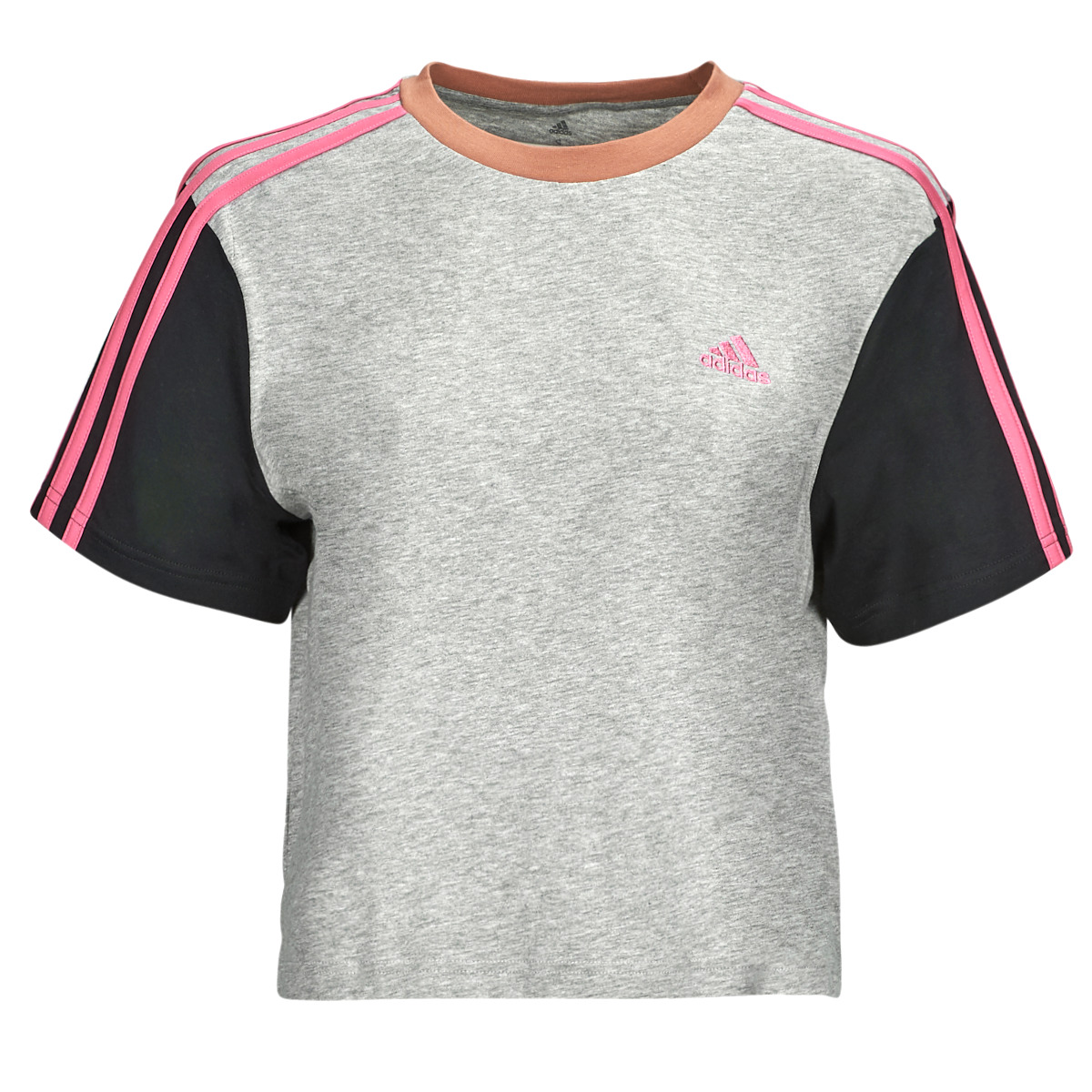 adidas - 3S CR TOP - Grey / Black / Pink