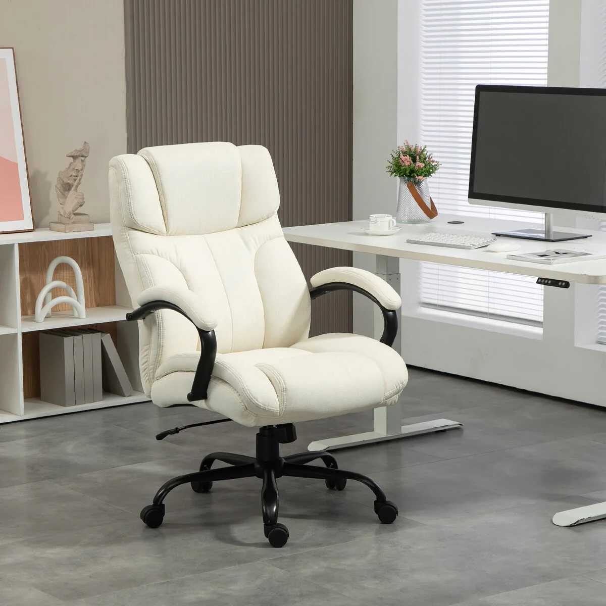 Vinsetto 500lbs Big and Tall Office Chair with Wide Seat, Executive Computer Chair with Adjustable Height