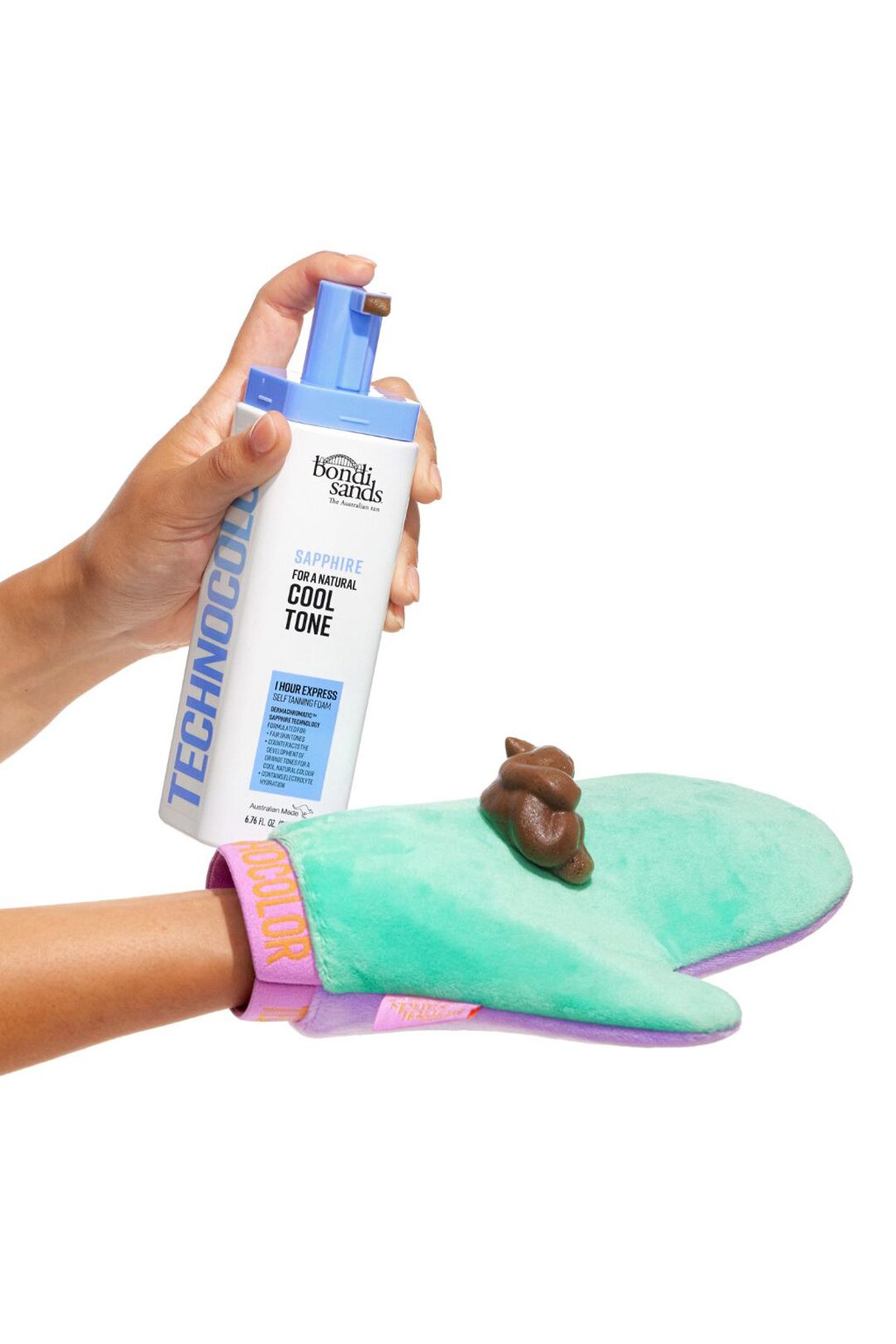 Bondi Sands Technocolor 1 Hour Express Self Tanning Foam - Sapphire Cool Natural Tone 200ml