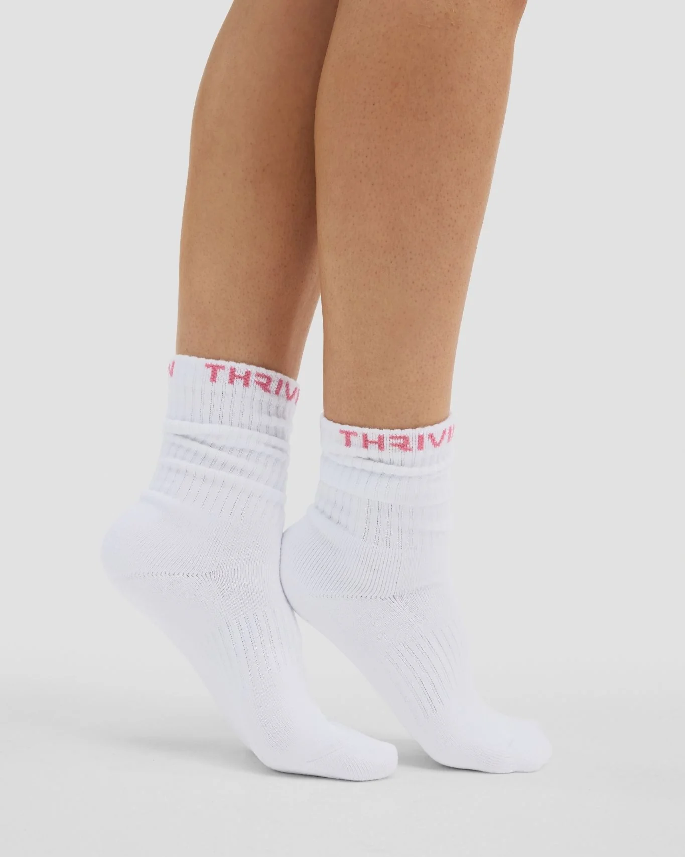THRIVIN Long Crew Socks | Bubble Pink